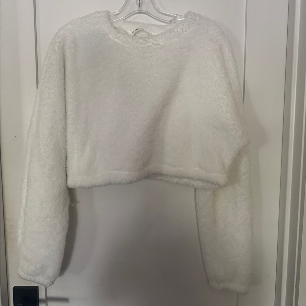 Cozy White Fuzzy Sweater